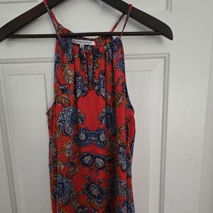 Red Floral Sleeveless Top
